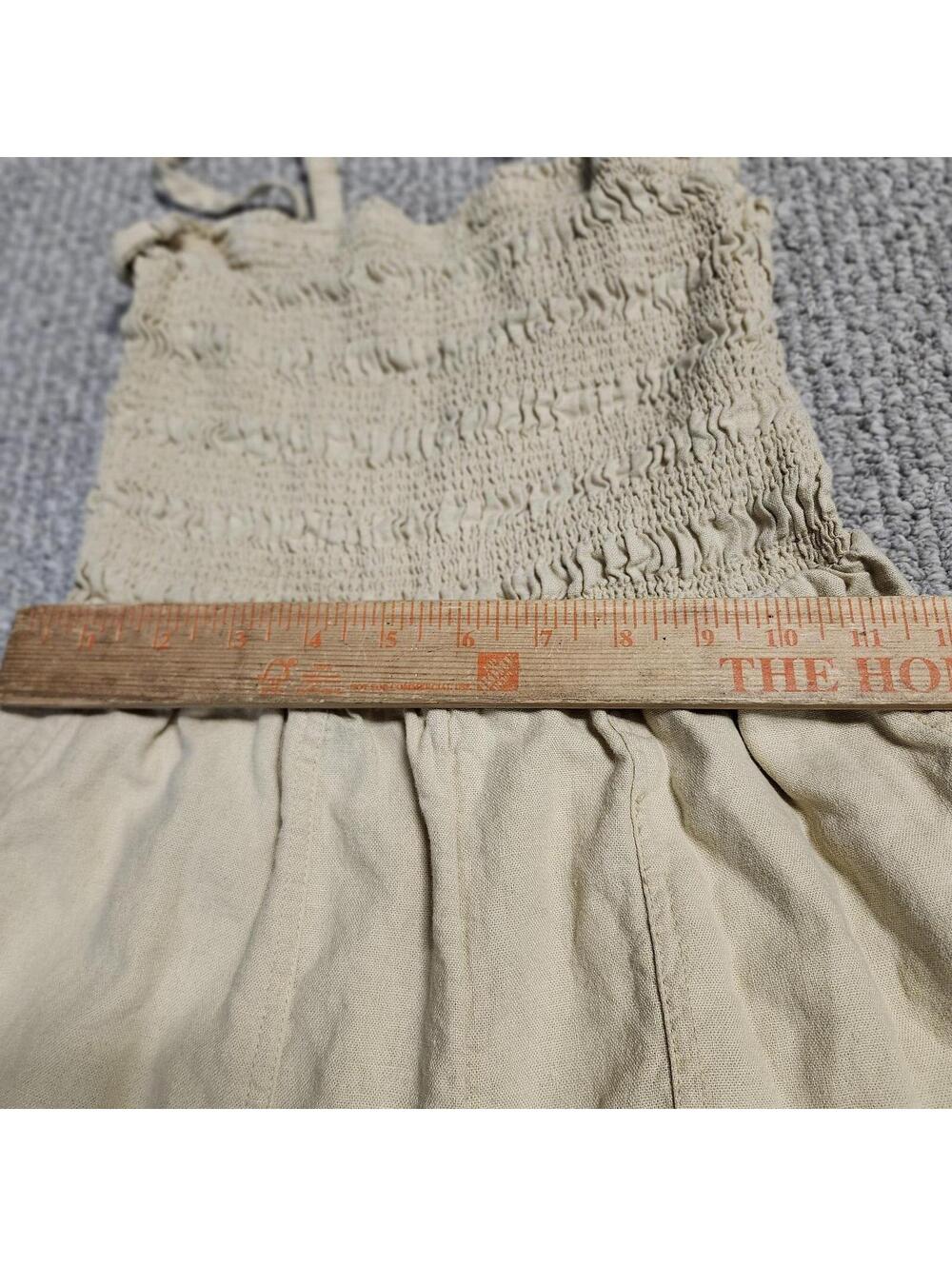 Universal Thread Beige Linen Rayon Staright Leg Jumpsuit XS - Picture 2 of 10